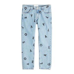 CURRENT ELLIOTT The Cropped Straight Love Letter Jeans In Blue